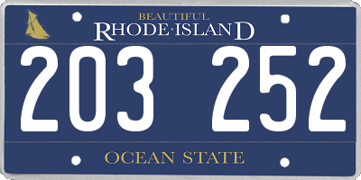 RI license plate 203252