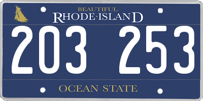 RI license plate 203253
