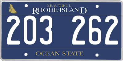 RI license plate 203262