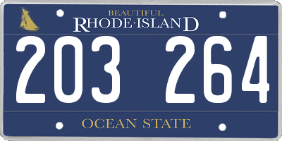 RI license plate 203264