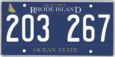 RI license plate 203267