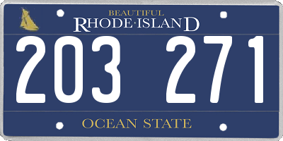 RI license plate 203271