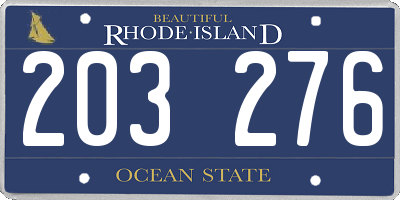 RI license plate 203276