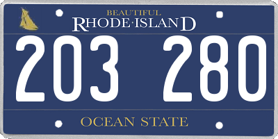 RI license plate 203280