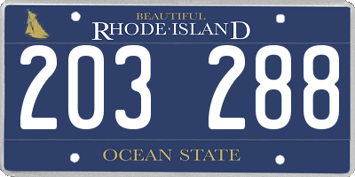 RI license plate 203288