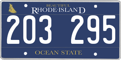 RI license plate 203295