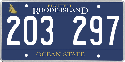 RI license plate 203297