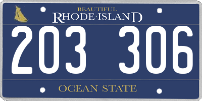 RI license plate 203306