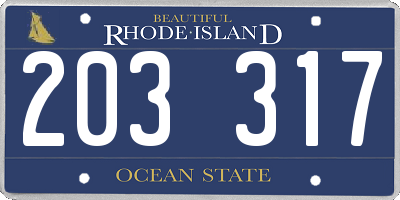 RI license plate 203317