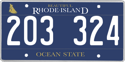 RI license plate 203324