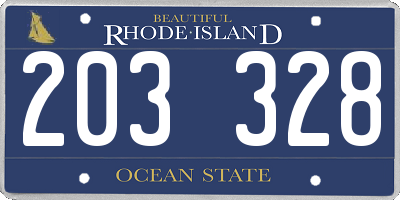 RI license plate 203328