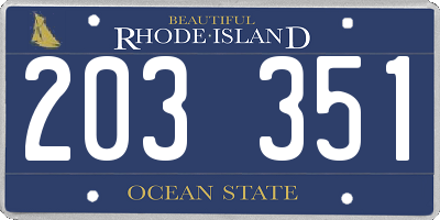 RI license plate 203351