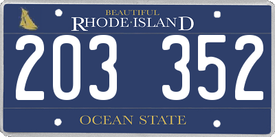 RI license plate 203352