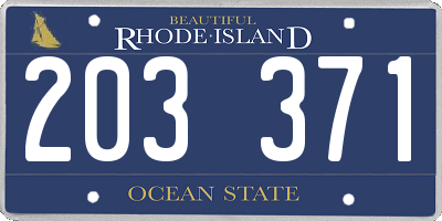 RI license plate 203371