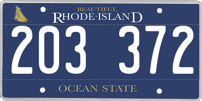 RI license plate 203372