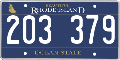 RI license plate 203379
