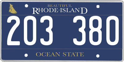 RI license plate 203380