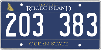 RI license plate 203383