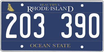 RI license plate 203390
