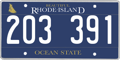 RI license plate 203391