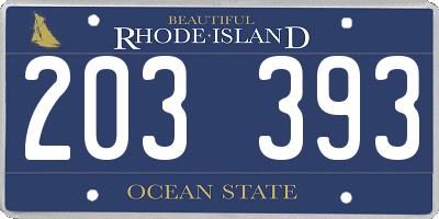 RI license plate 203393