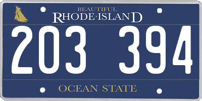 RI license plate 203394