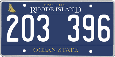 RI license plate 203396