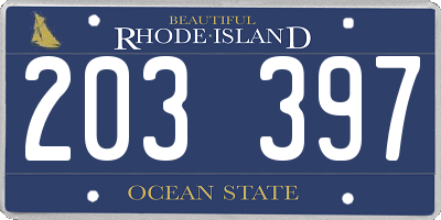 RI license plate 203397