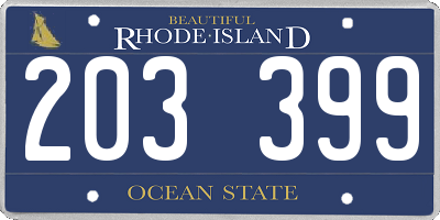 RI license plate 203399