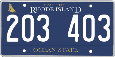 RI license plate 203403