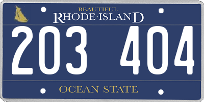 RI license plate 203404