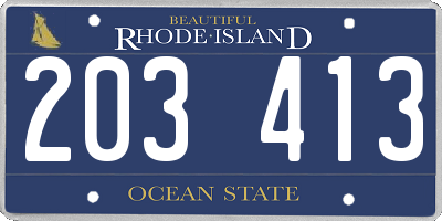 RI license plate 203413