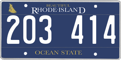 RI license plate 203414