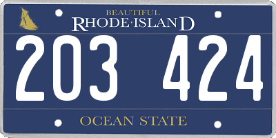 RI license plate 203424