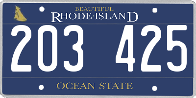 RI license plate 203425