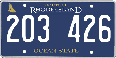 RI license plate 203426