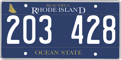 RI license plate 203428