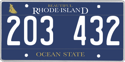 RI license plate 203432