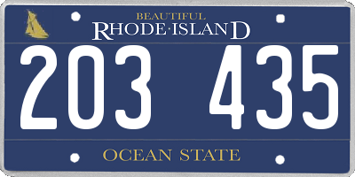 RI license plate 203435