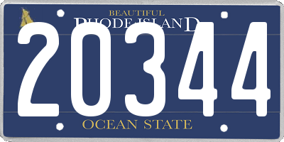 RI license plate 20344