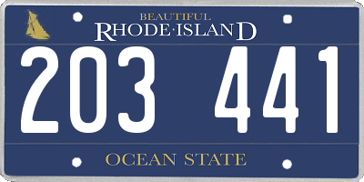 RI license plate 203441