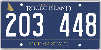 RI license plate 203448