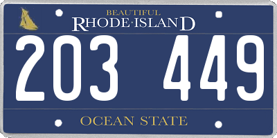 RI license plate 203449