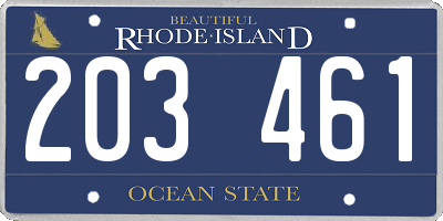 RI license plate 203461