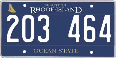 RI license plate 203464