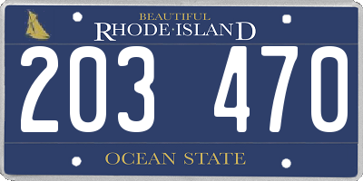 RI license plate 203470