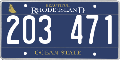 RI license plate 203471