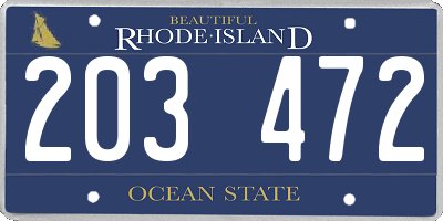 RI license plate 203472