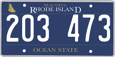 RI license plate 203473
