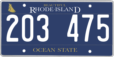 RI license plate 203475